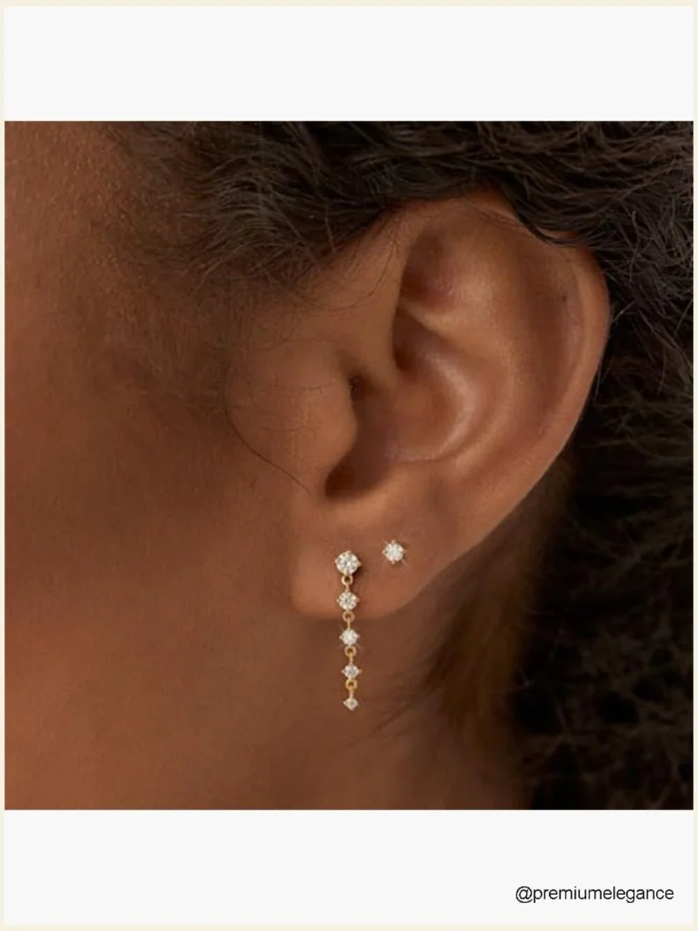 Gold Silver Plated CZ Dangle Stud Hoop Huggie Earring Set for Women